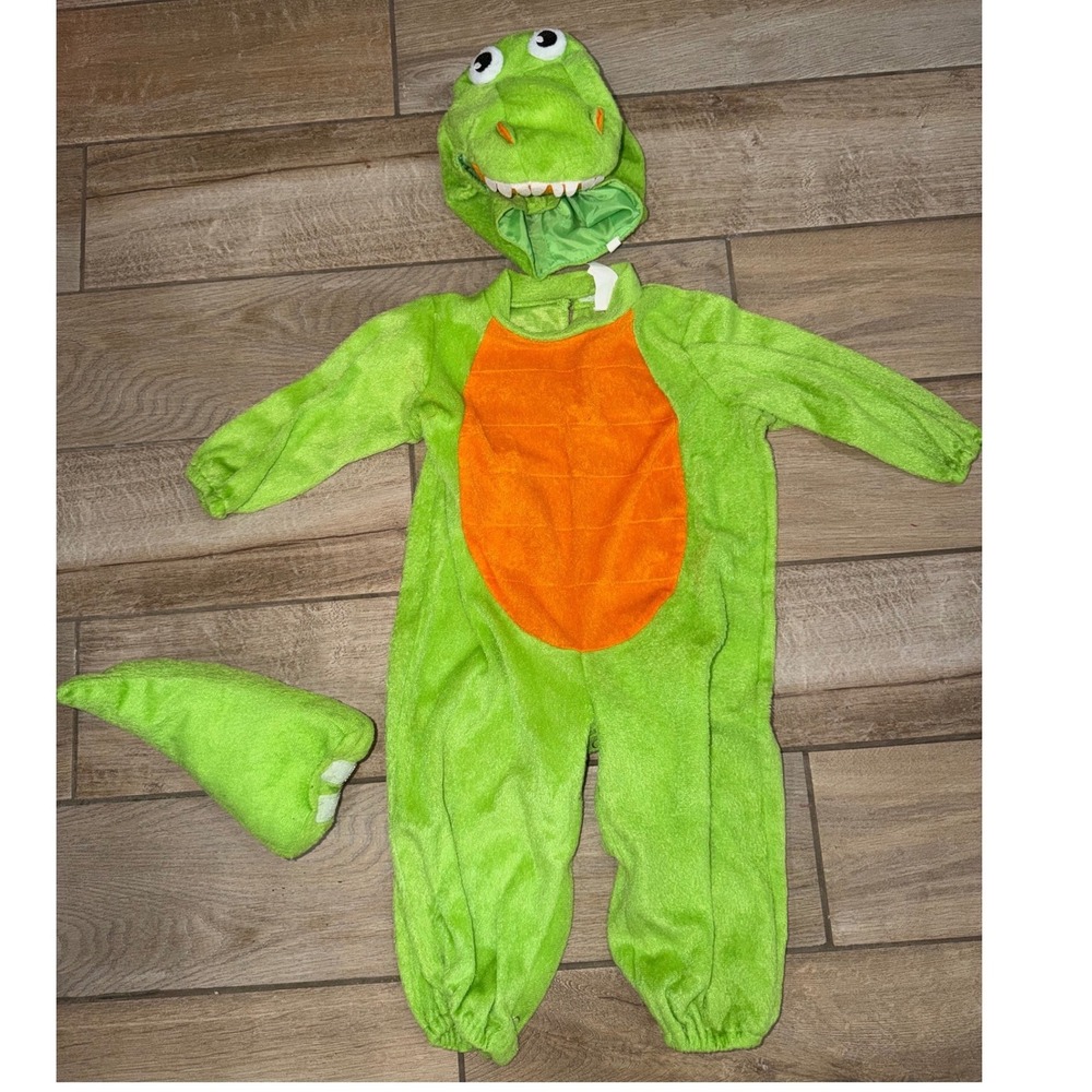 Green Dinosaur Costume Jumpsuit with Headpiece and Tail 12-18 Months